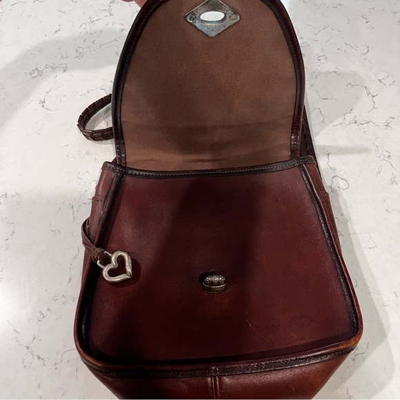 Brighton Brown Leather Braided Adjustable Strap Crossbody Bag - Picture 6 of 13